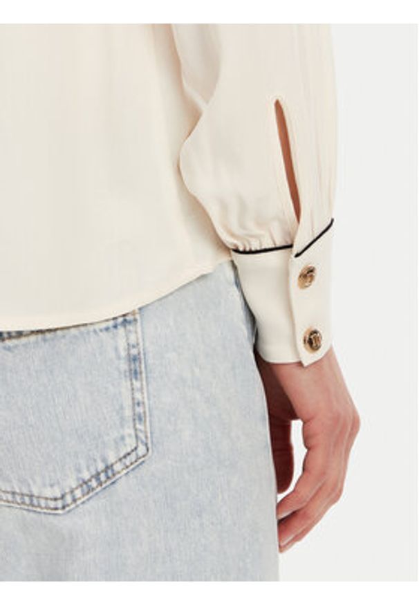 Elisabetta Franchi Koszula 8053686273550 Kolorowy Regular Fit. Kolor: biały. Materiał: wiskoza. Wzór: kolorowy