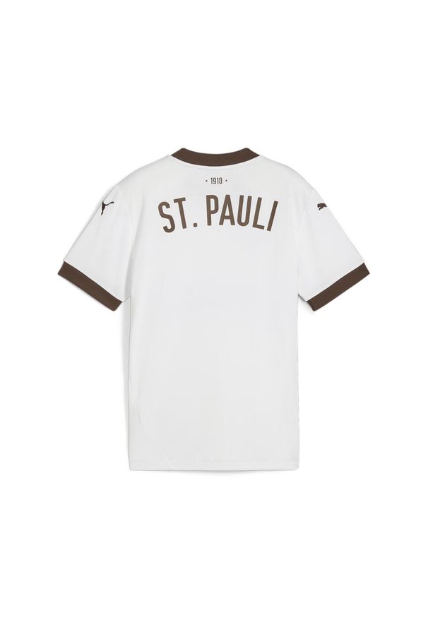 Puma - Młodzieżowa koszulka wyjazdowa FC St. Pauli 24/25 PUMA White Espresso Brown. Kolor: brązowy, biały, wielokolorowy. Sport: piłka nożna