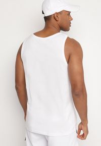 Born2be - Biała Koszulka Tank Top z Bawełny z Nadrukiem Voanna. Kolor: biały. Materiał: bawełna. Wzór: nadruk #4