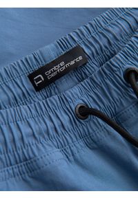 Ombre Clothing - Spodnie męskie JOGGERY z odstającymi i zapinanymi kieszeniami cargo - niebieskie V7 - Rozmiar: L. Kolor: niebieski. Materiał: guma, tkanina, elastan, bawełna. Wzór: nadruk