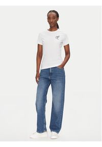 BOSS T-Shirt C_Elogo_21 50540260 Beżowy Slim Fit. Kolor: beżowy. Materiał: bawełna #4