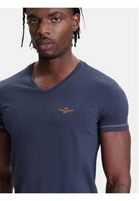 Aeronautica Militare T-Shirt AM1UTI004 Granatowy Regular Fit. Kolor: niebieski. Materiał: bawełna