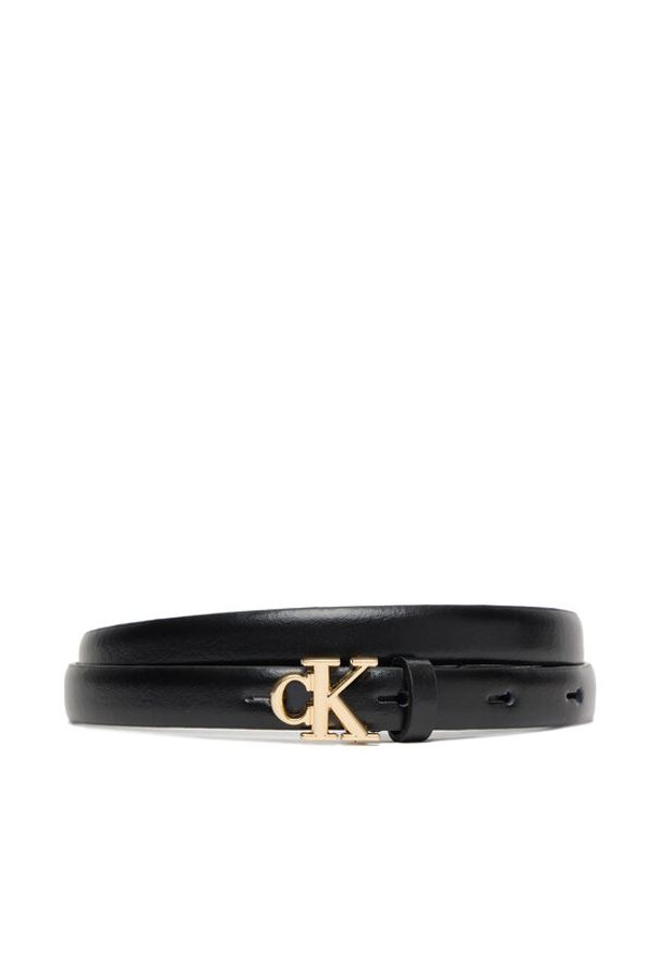 Calvin Klein Pasek Damski Ck Buckle 15Mm Fixed Belt LV04F7055G Czarny. Kolor: czarny. Materiał: skóra