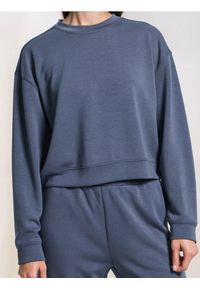 Sinsay - Bluza basic - niebieski. Kolor: niebieski. Materiał: wiskoza, dzianina