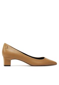 TOMMY HILFIGER - Tommy Hilfiger Czółenka Th Mid Heel Pump FW0FW08204 Khaki. Kolor: brązowy. Materiał: skóra