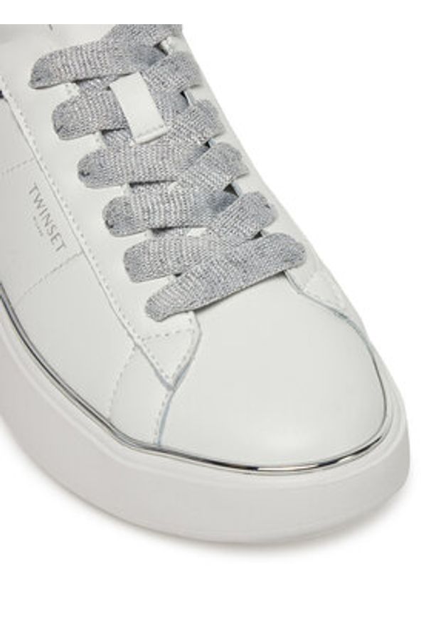 TwinSet - TWINSET Sneakersy 251TCP042 Biały. Kolor: biały. Materiał: skóra
