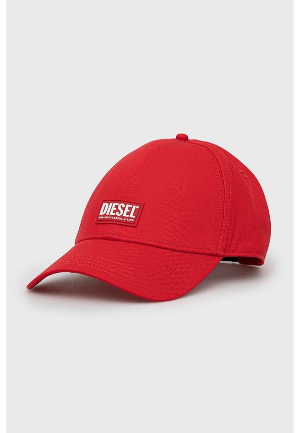 Diesel - Czapka. Kolor: czerwony