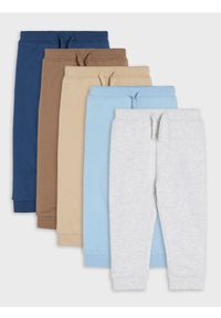 Sinsay - Spodnie dresowe jogger 5 pack - błękitny. Kolor: niebieski. Materiał: dresówka #1