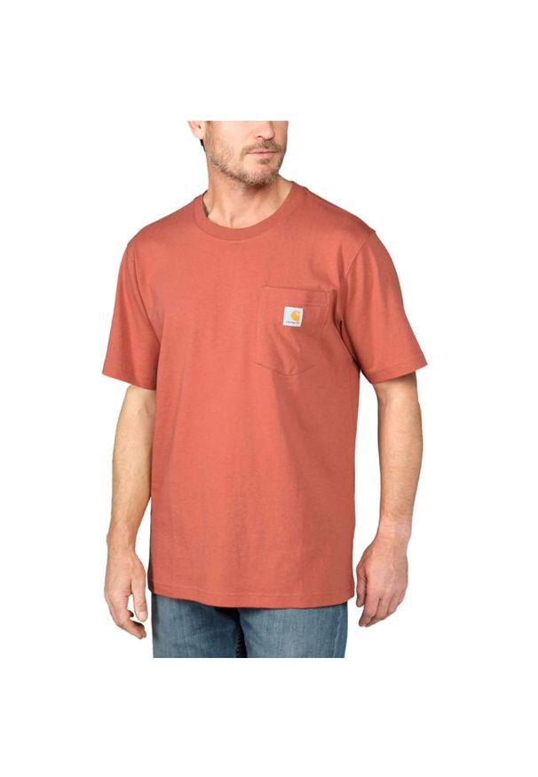 Koszulka sportowa męska T-shirt Carhartt Heavyweight Pocket K87. Kolor: różowy