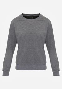 Born2be - Ciemnoszara Bluza z Bawełną Ozdobiona Ściągaczami Hilani. Okazja: na spacer, na co dzień. Kolor: szary. Materiał: bawełna. Wzór: aplikacja. Styl: casual, elegancki, klasyczny #8