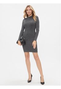 MICHAEL Michael Kors Sukienka dzianinowa MH381ZMAFB Srebrny Slim Fit. Kolor: srebrny. Materiał: wiskoza #2