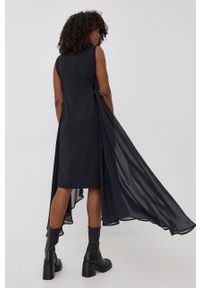 Liu Jo sukienka kolor czarny midi rozkloszowana. Kolor: czarny. Typ sukienki: asymetryczne, rozkloszowane. Długość: midi #3