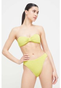 Abercrombie & Fitch biustonosz kąpielowy kolor zielony lekko usztywniona miseczka. Kolor: zielony #4