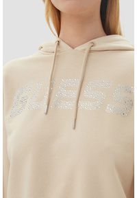 Guess - GUESS Beżowa bluza damska z cyrkoniami Primula, Rozmiar L. Kolor: beżowy #5