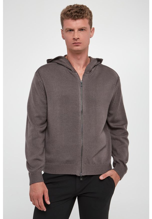 Armani Exchange - Sweter męski z wełną dziewiczą ARMANI EXCHANGE. Materiał: wełna