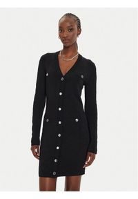 Pinko - PINKO Sukienka dzianinowa Solfitaggio Abito 103974 A21T Czarny Slim Fit. Kolor: czarny. Materiał: lyocell