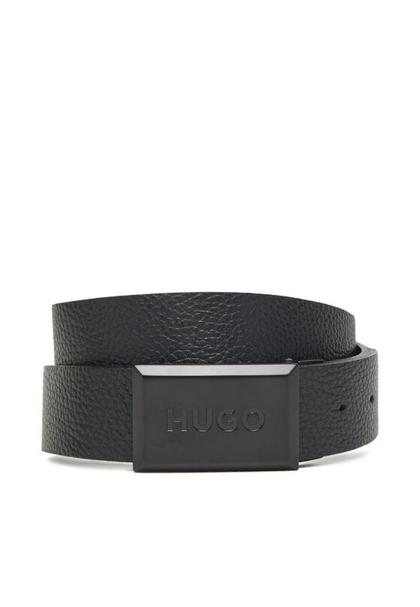 Hugo - HUGO Pasek Męski 50555040 Czarny. Kolor: czarny. Materiał: skóra