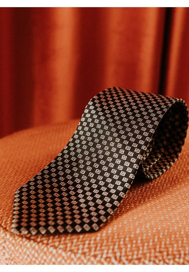 Pako Lorente - PAKO LORENTE - Jedwabny krawat z monogramem PL. Materiał: jedwab