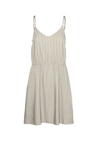 Vero Moda Sukienka letnia Mymilo 10303689 Beżowy Regular Fit. Kolor: beżowy. Materiał: len, wiskoza. Sezon: lato #5
