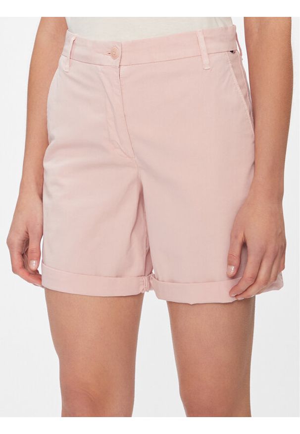 TOMMY HILFIGER - Tommy Hilfiger Szorty materiałowe WW0WW42457 Różowy Regular Fit. Kolor: różowy. Materiał: bawełna
