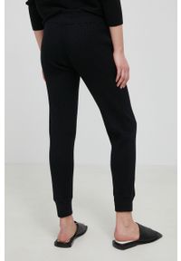 Lauren Ralph Lauren Spodnie damskie kolor czarny dopasowane high waist. Stan: podwyższony. Kolor: czarny. Materiał: dzianina