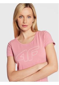 4f - 4F T-Shirt H4Z22-TSD353 Różowy Regular Fit. Kolor: różowy. Materiał: bawełna