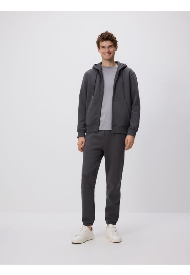Reserved - Bluza z kapturem - ciemnoszary. Typ kołnierza: kaptur. Kolor: szary. Materiał: dzianina, bawełna