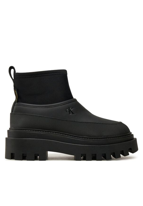 Calvin Klein Jeans Kalosze Flatform Rainboot Low Mg R YW0YW01560 Czarny. Kolor: czarny