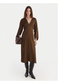 ViCOLO Sukienka koktajlowa TF0250 Brązowy Regular Fit. Kolor: brązowy. Materiał: wiskoza. Styl: wizytowy #4