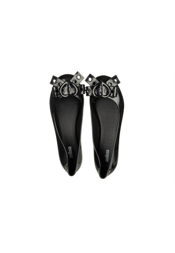 melissa - Baleriny Melissa Dora Hot Ad Black 010454, Czarny, Guma. Kolor: czarny. Materiał: tworzywo sztuczne. Sezon: lato. Obcas: na koturnie. Wysokość obcasa: średni