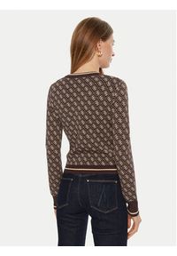 Guess Sweter Lise W4BR21 Z37K0 Brązowy Slim Fit. Kolor: brązowy. Materiał: wiskoza, syntetyk #4
