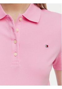 TOMMY HILFIGER - Tommy Hilfiger Polo 1985 WW0WW43225 Różowy jasny Slim Fit. Typ kołnierza: polo. Kolor: różowy. Materiał: bawełna #4
