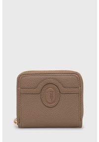 Trussardi Jeans - Trussardi portfel damski kolor brązowy. Kolor: brązowy