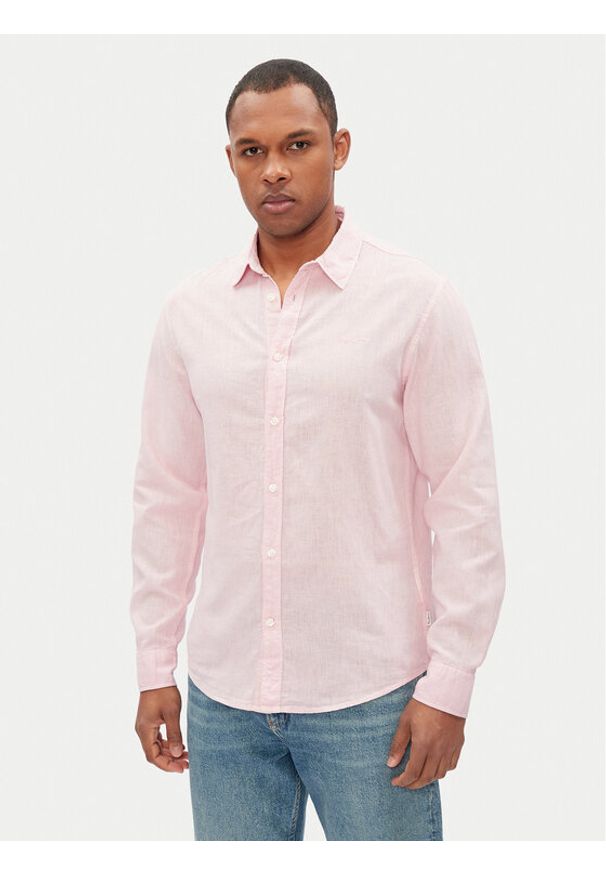 Pepe Jeans Koszula Arnau PM308844 Różowy Regular Fit. Kolor: różowy. Materiał: bawełna