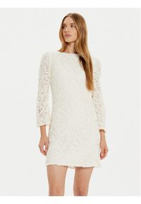 YAS Sukienka koktajlowa Elenor 26032155 Écru Regular Fit. Kolor: kremowy. Materiał: syntetyk, bawełna. Styl: wizytowy #1