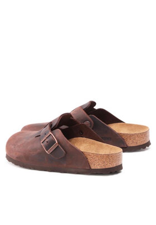 Birkenstock Klapki Boston Bs 860133 Brązowy. Kolor: brązowy. Materiał: skóra, nubuk