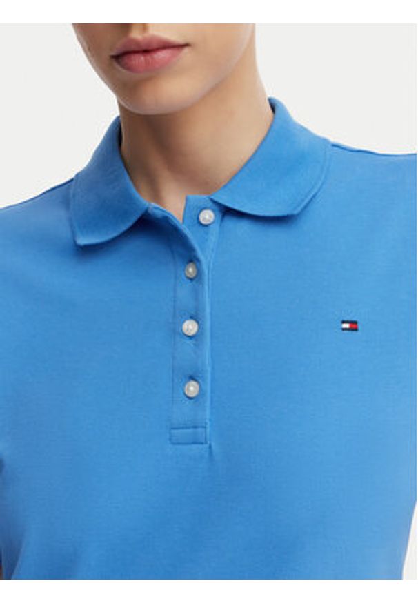 TOMMY HILFIGER - Tommy Hilfiger Polo 1985 WW0WW43224 Niebieski Regular Fit. Typ kołnierza: polo. Kolor: niebieski. Materiał: bawełna