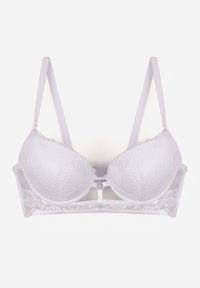 Renee - Biały Koronkowy Biustonosz w Klasycznym Stylu z Aplikacją Galinassa. Kolor: biały. Materiał: koronka. Wzór: aplikacja #6
