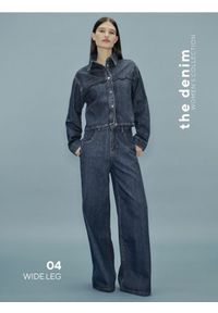 Reserved - Jeansy wide leg z ozdobnymi kieszeniami - niebieski. Kolor: niebieski #1