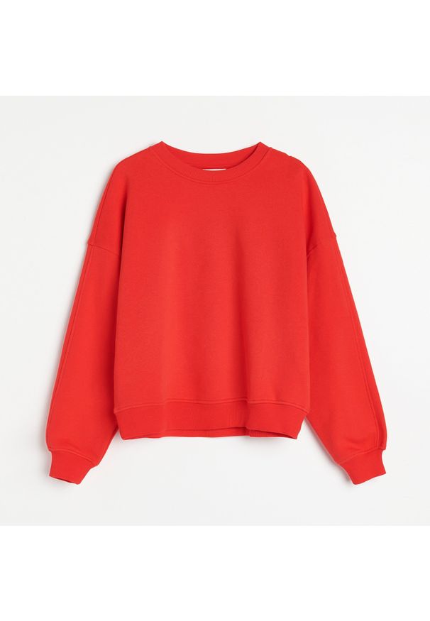 Reserved - Bluza z dzianiny dresowej - Czerwony. Kolor: czerwony. Materiał: dresówka, dzianina