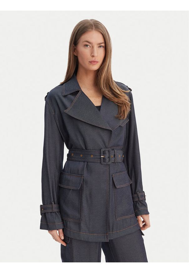 Guess Marynarka W6RL50 WL842 Granatowy Regular Fit. Kolor: niebieski. Materiał: syntetyk