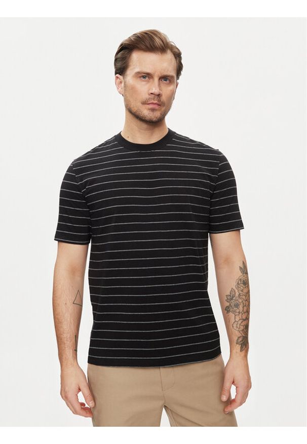 Sisley T-Shirt 3QPBS103C Czarny Regular Fit. Kolor: czarny. Materiał: bawełna