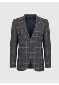Pako Lorente - PAKO LORENTE – Szara marynarka męska w kratę. Okazja: na co dzień. Kolor: szary. Materiał: poliester, wiskoza, elastan. Styl: casual #9