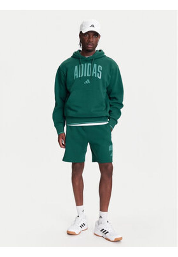 Adidas - adidas Bluza Collegiate KC3873 Zielony Regular Fit. Kolor: zielony. Materiał: bawełna