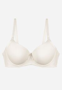 Born2be - Jasnobeżowy Klasyczny Biustonosz o Gładkim Wykończeniu Lamisa. Kolor: beżowy. Wzór: gładki #7