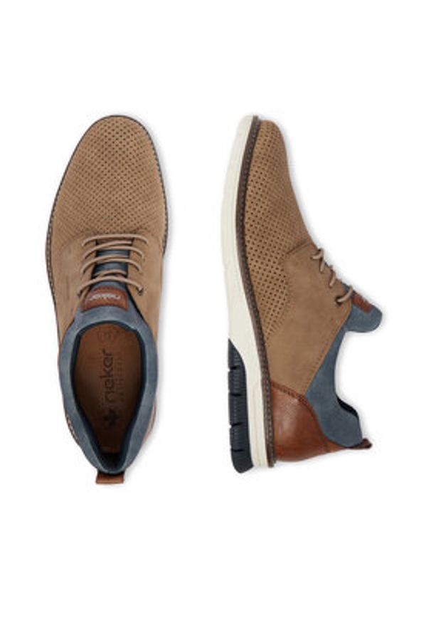 Rieker Półbuty 14450-64 Beżowy. Kolor: beżowy. Materiał: materiał