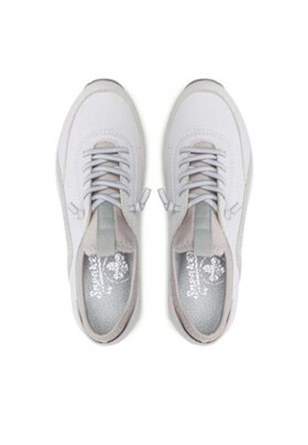 Rieker Sneakersy N4351-80 Biały. Kolor: biały. Materiał: skóra