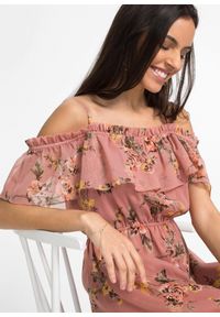 bonprix - Sukienka off-shoulder. Kolor: różowy #3