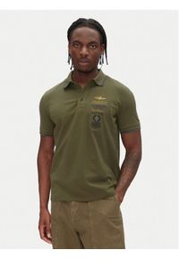 Aeronautica Militare Polo 251PO1853P191 Khaki Regular Fit. Typ kołnierza: polo. Kolor: brązowy. Materiał: bawełna