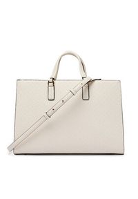 TOMMY HILFIGER - Tommy Hilfiger Torebka Th Daily Satchel Mono AW0AW18418 Écru. Kolor: kremowy. Materiał: skórzane #2